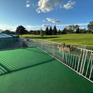 Rooftop event carpet installation