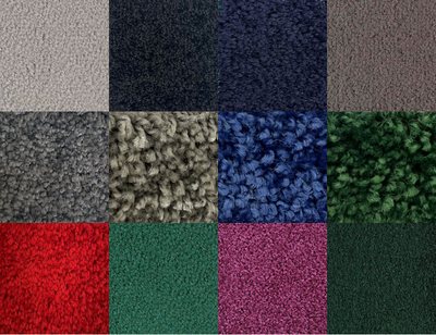 Grid of exposition carpet color swatches